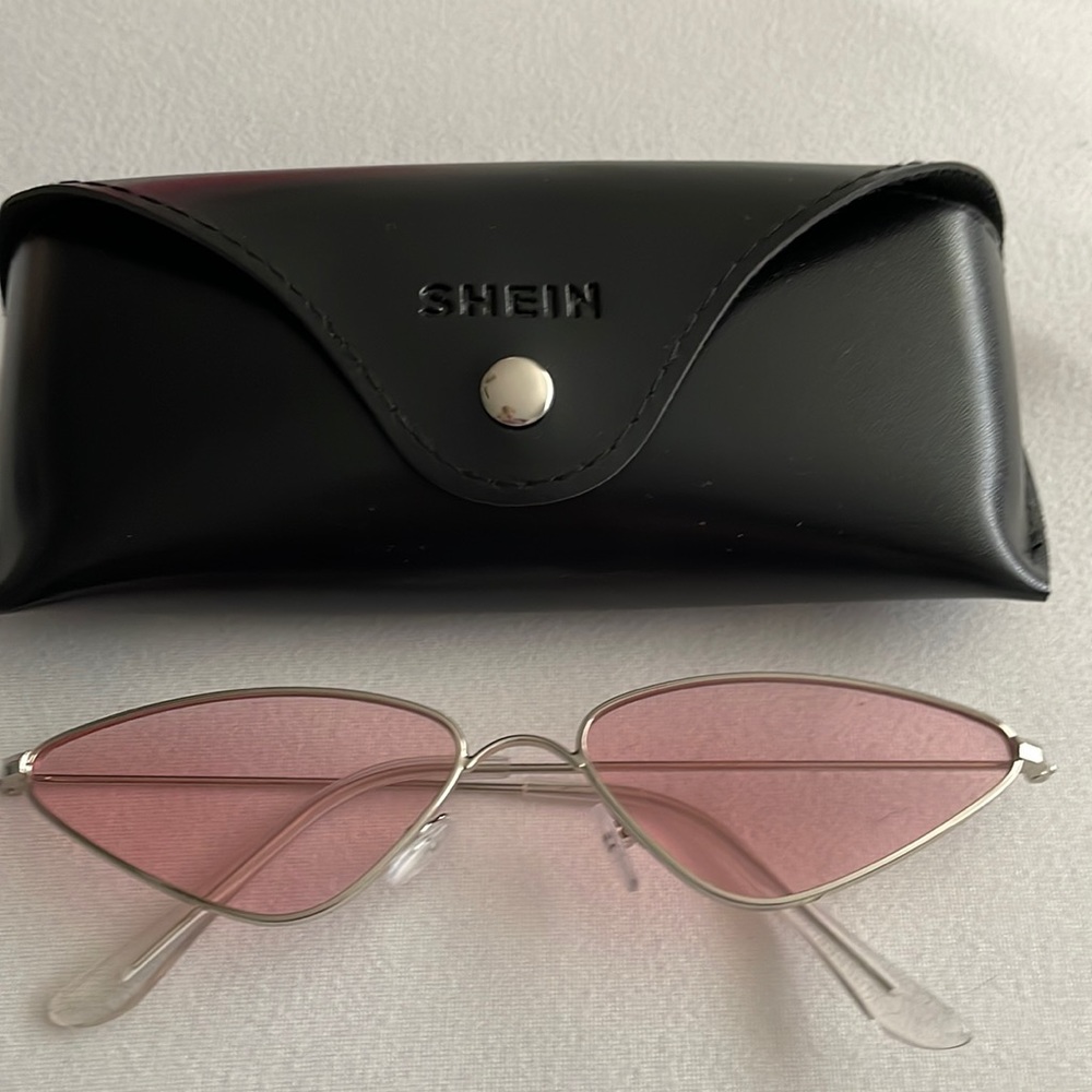 SHEIN retro pink sunglasses